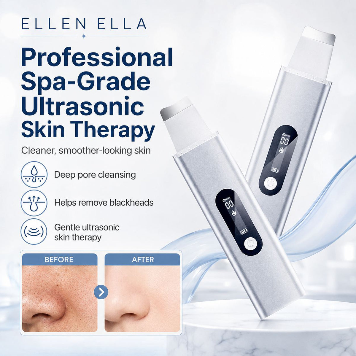 Ellen Ella 4-in-1 Ultrasonic Skin Scrubber