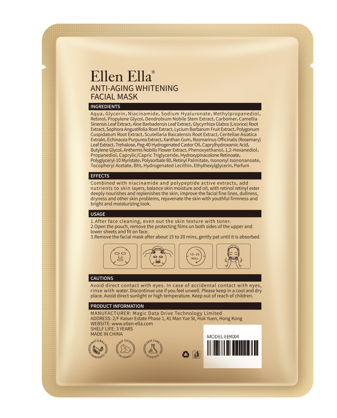 Triple Retinol Niacinamide Anti Aging Whitening Facial Mask Set