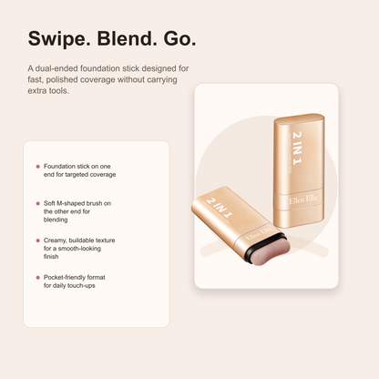 Ellen Ella 2-in-1 Foundation & Sunscreen Concealer Stick with Free 3-in-1 Magic Blusher
