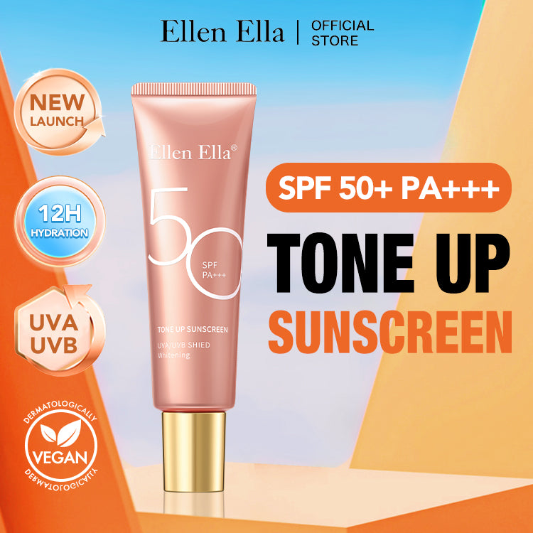 Ellen Ella New Upgrade Tone Up Sunscreen-SPF50 + PA+++,Naturel brightening,12 hours sun protection-Safety and environmental protection