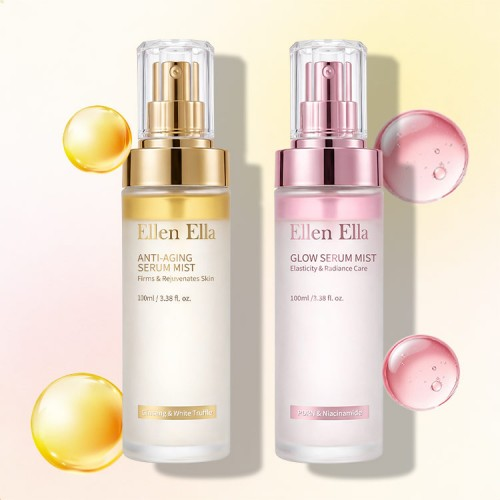 Ellen Ella Serum Mist Duo Combo Whitening & Anti-Aging & Repair - Pink for morning Cooling glow, Yellow for Night Repairing