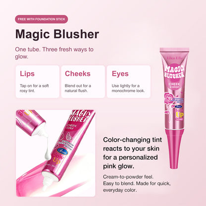 Ellen Ella 2-in-1 Foundation & Sunscreen Concealer Stick with Free 3-in-1 Magic Blusher