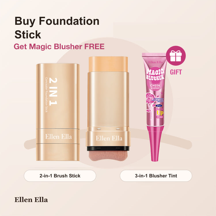 Ellen Ella 2-in-1 Foundation & Sunscreen Concealer Stick with Free 3-in-1 Magic Blusher