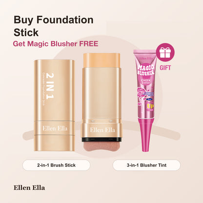 Ellen Ella 2-in-1 Foundation & Sunscreen Concealer Stick with Free 3-in-1 Magic Blusher