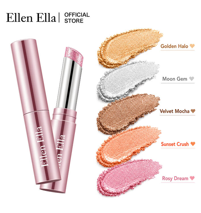 Ellen Ella Jelly Eyeshadow Stick-8 HR WEAR,NO CREASING,SPARKLING,SHINE-Lasting Glow,Cool Touch,Non-sticky,No fallout