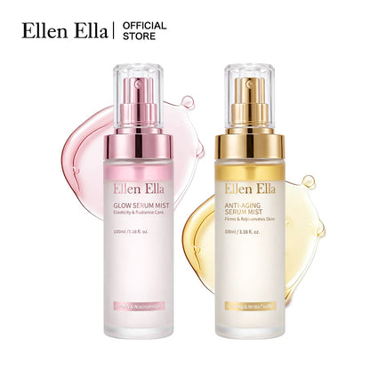 Ellen Ella Serum Mist Duo Combo Whitening & Anti-Aging & Repair - Pink for morning Cooling glow, Yellow for Night Repairing