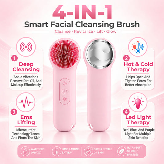 Ellen Ella 4-in-1 Silicone Face Massager for Deep Cleanse
