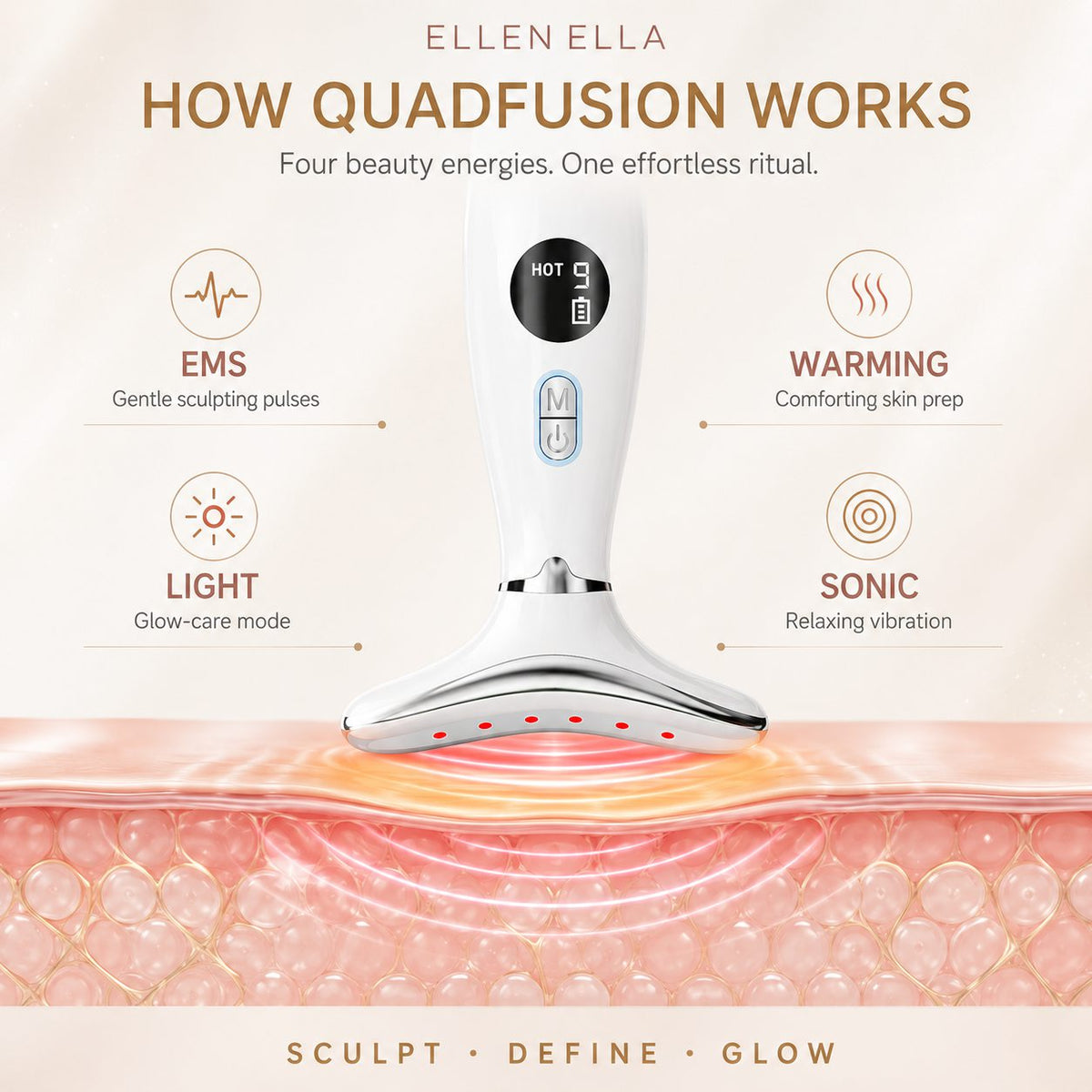 ELLEN ELLA LumiLift Sculpt Pro 4-in-1 Neck & Jawline Sculpting Device
