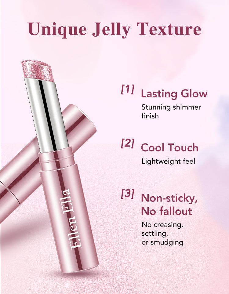 Ellen Ella Jelly Eyeshadow Stick-8 HR WEAR,NO CREASING,SPARKLING,SHINE-Lasting Glow,Cool Touch,Non-sticky,No fallout