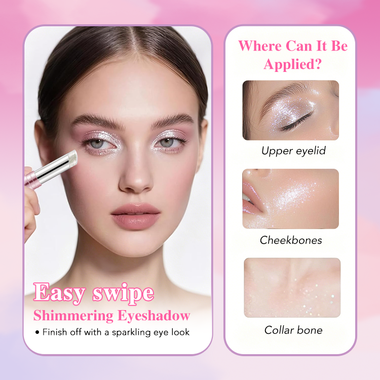 Ellen Ella Jelly Eyeshadow Stick-8 HR WEAR,NO CREASING,SPARKLING,SHINE-Lasting Glow,Cool Touch,Non-sticky,No fallout