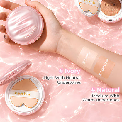 Ellen Ella Shelly Pink Dewy Glow Cushion-Fresh Dewy Glow-Sweat-Resistant-No Cakey Finish-Glow Without Greasiness