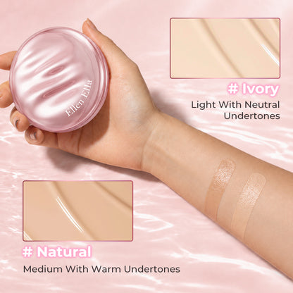 Ellen Ella Shelly Pink Dewy Glow Cushion-Fresh Dewy Glow-Sweat-Resistant-No Cakey Finish-Glow Without Greasiness