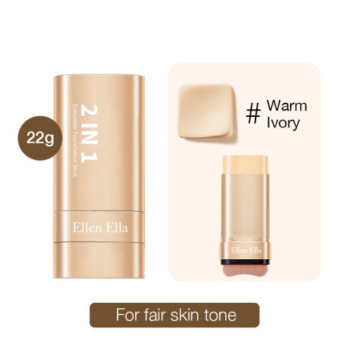 Ellen Ella K-Beauty 2-in-1 Foundation & Sunscreen Concealer Stick with Free 3-in-1 Magic Blusher