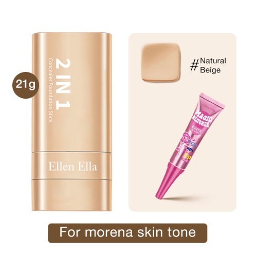 Ellen Ella 2-in-1 Foundation & Sunscreen Concealer Stick with Free 3-in-1 Magic Blusher