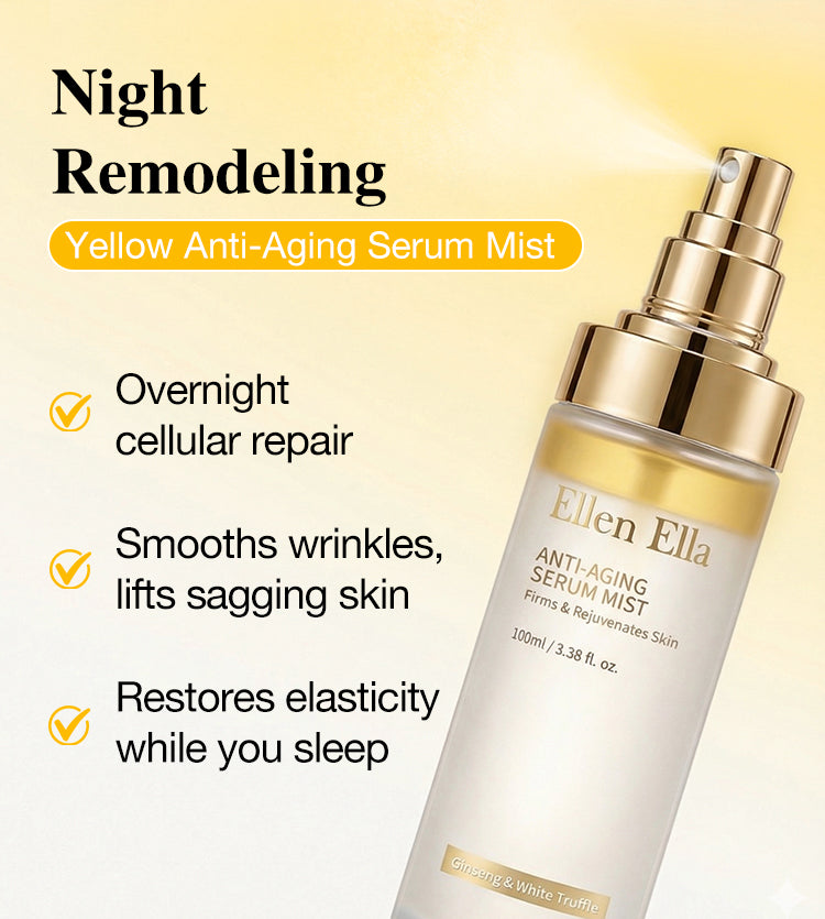 Ellen Ella Serum Mist Duo Combo Whitening & Anti-Aging & Repair - Pink for morning Cooling glow, Yellow for Night Repairing