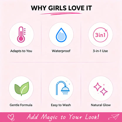 Ellen Ella Magic Blusher – Temperature-Activated Color Changing Blush for Kids & Tweens (Ages 6–15) | Waterproof 3-in-1 Cheek, Lip & Eye Tint