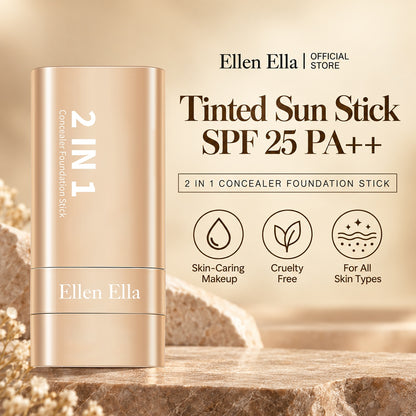 Ellen Ella K-Beauty Concealer Foundation Stick with Brush High coverage for a healthy-looking, BEAUTIFUL SKIN EFFECT!