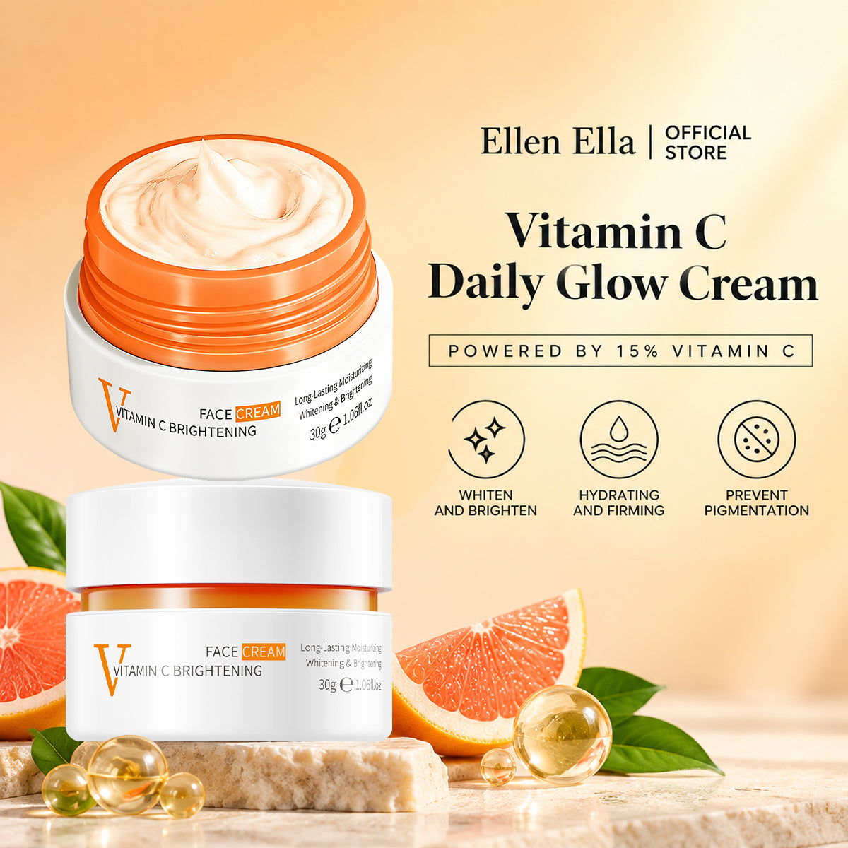 Vitamin C Whitening Cream for Face 30g Day Cream Freckles Dark Spot Remover Cream